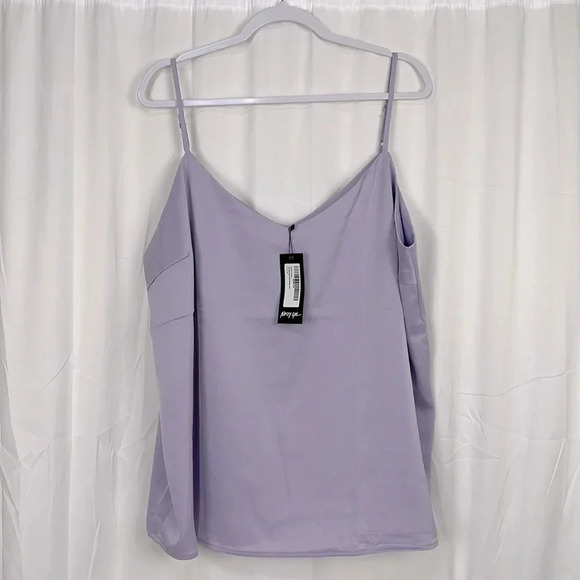 Nasty Gal Collection Lilac Satin Adjustable Straps Cami Size Size U.S 16 - Picture 1 of 6